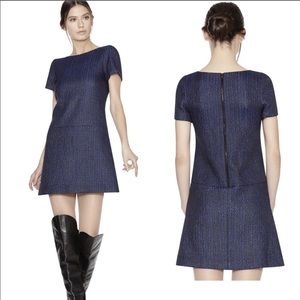 Alice + Olivia Liv Mini Dress Textured Drop Waist